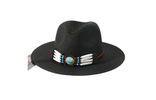 3204152 negro Boho Bead Decorate Cap