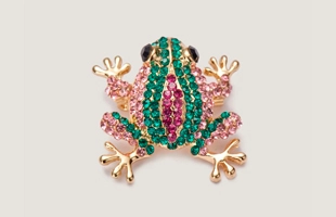 Broche de rana de piedra multicolor 3104170