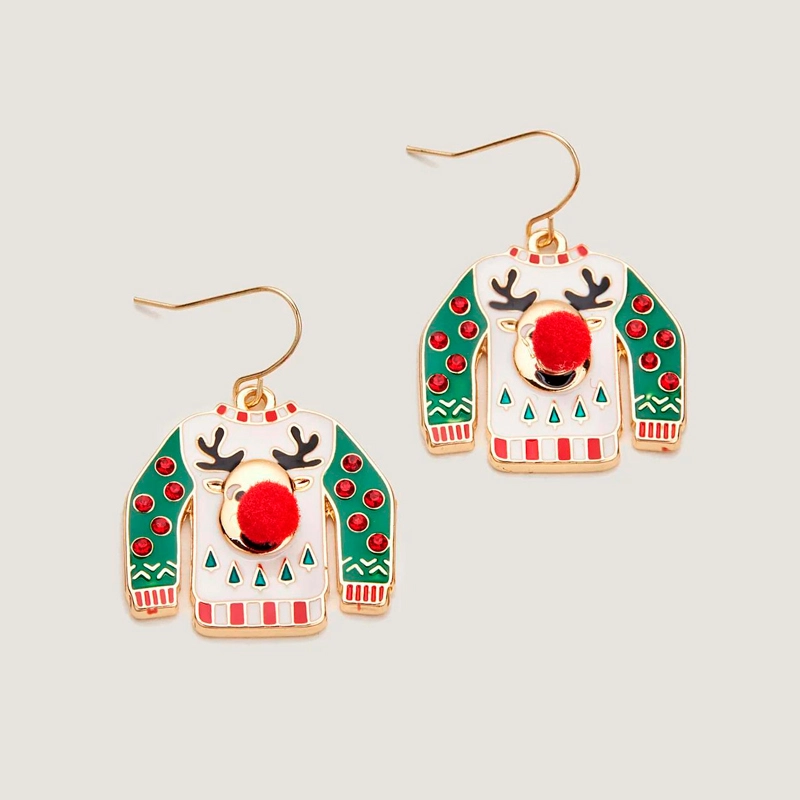 christmas coat drop earrings