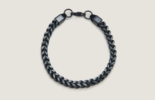 3104304 pulsera negra gruesa para hombre