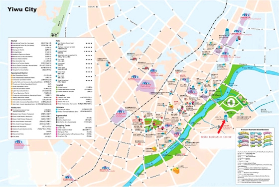 Mapa del mercado de Yiwu