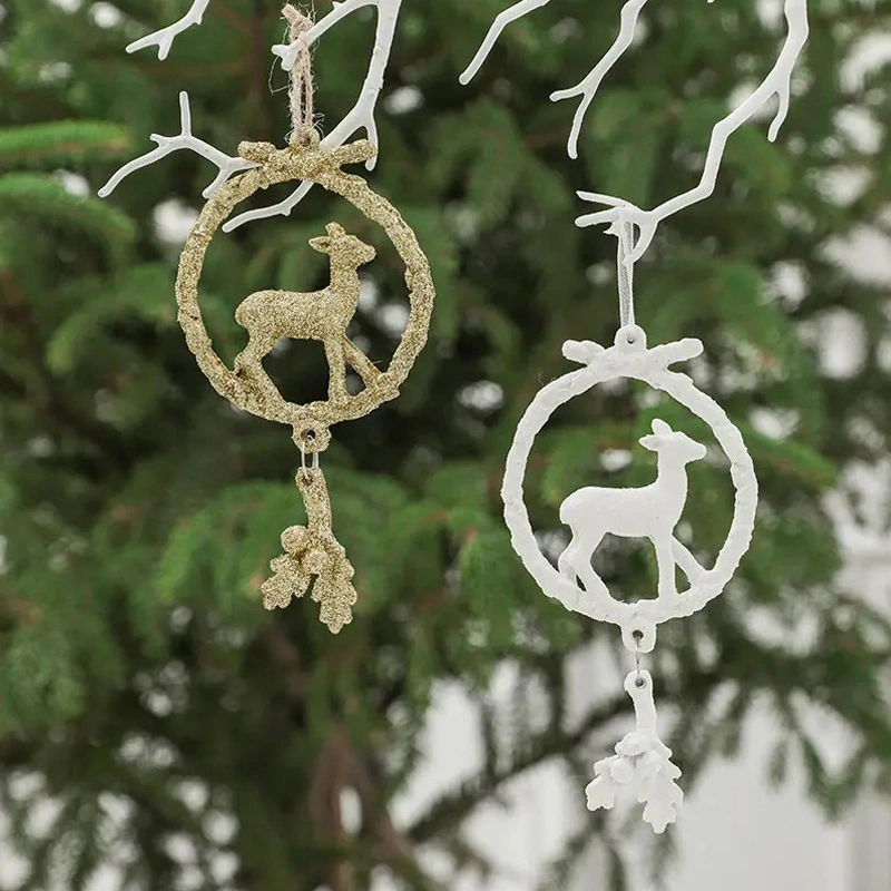 Gold shiny glitter Elk Hanging Resin craft