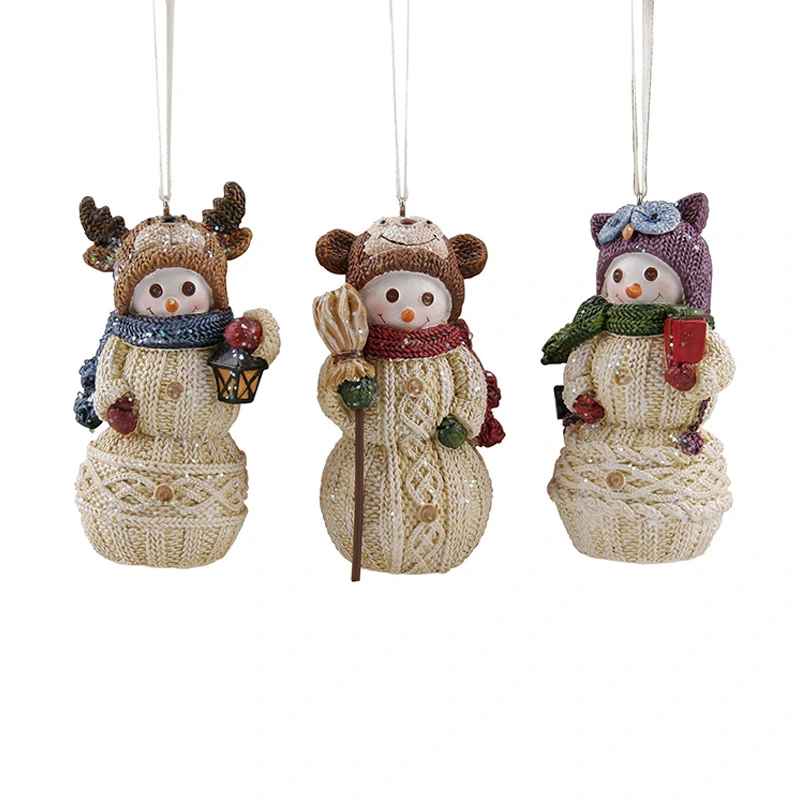 resin snowman ski sled children hanging parts