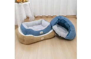 4305285 de cama de perro azul marrón,